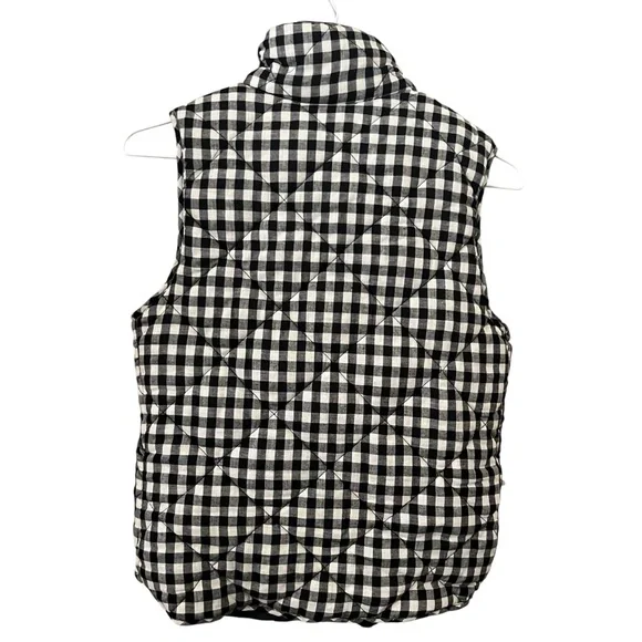Peach Love California quilted Buffalo plaid vest size small black/white - Picture 4 of 5